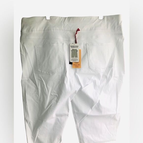 NWT Ruby Rd Women’s White Ankle Length Stretch Slimming Contour Waistband Pants - Picture 4 of 4